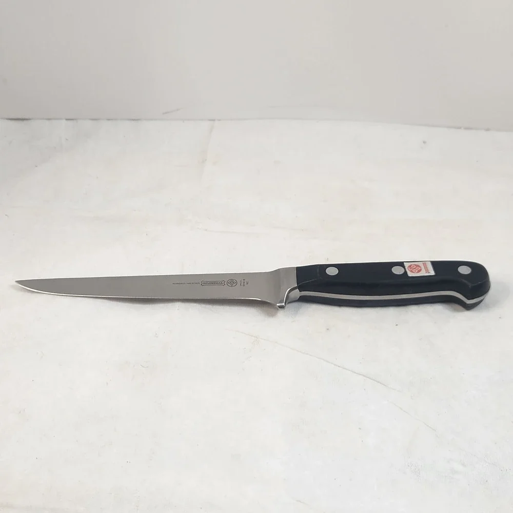 Mundial 5114-6 Boning Knife Stainless Steel Brazil Black Handle Full Tang Rivet